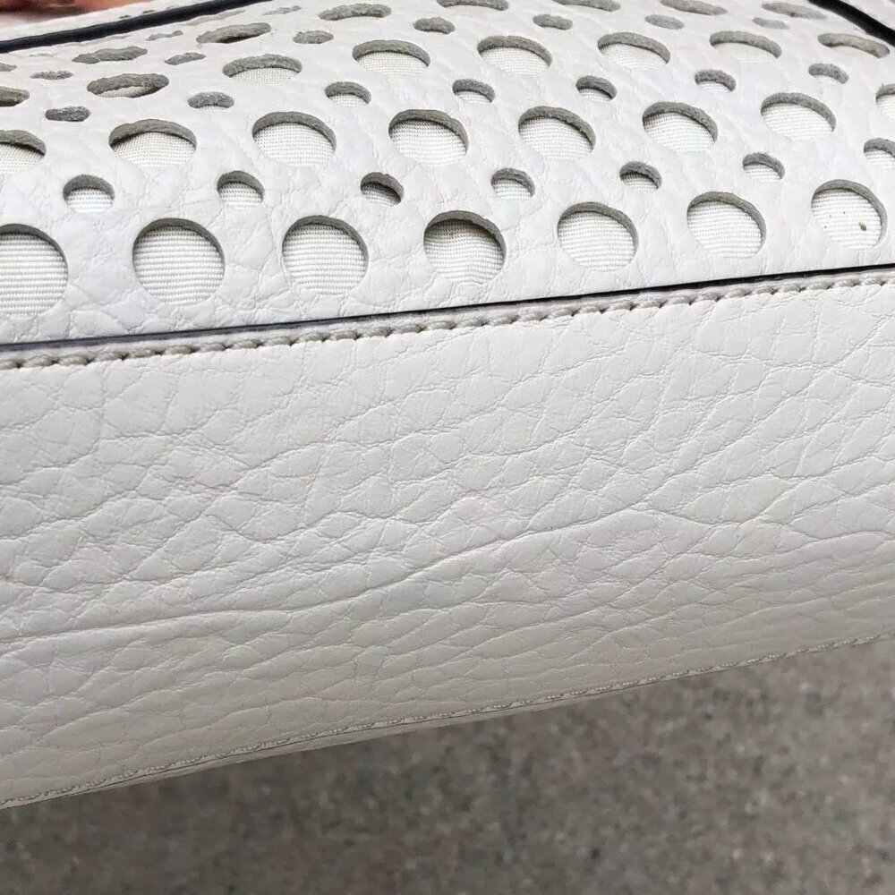 KATE SPADE Perri Lane Bubbles Crossbody Purse White Shoulder Bag Pebble Leather - Picture 6 of 11